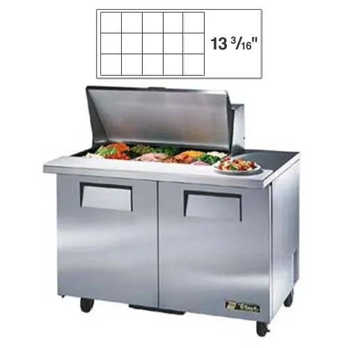 True TSSU-48-15MB - 48" Sandwich Salad Prep Table Holds 15, 1/6 Pans