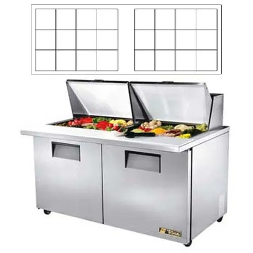 True TSSU-60-24MB-ST - 60" Sandwich Salad Prep Table Holds 24, 1/6 Pans