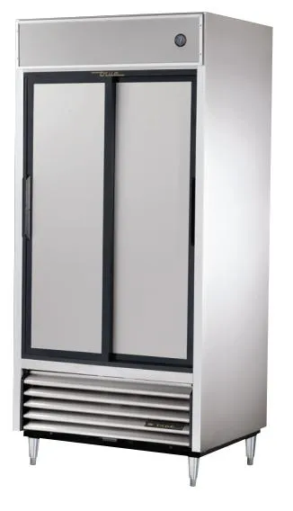 True TSD-33 - 40" Stainless Steel Sliding Door Refrigerator