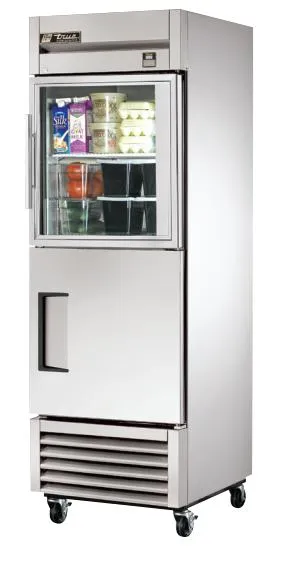 True TS-23-1-G-1 - 27" Combination Half Door Reach In Refrigerator