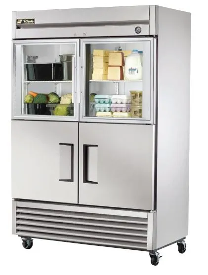 True TS-49-2-G-2 - 27" Combination Half Door Reach In Refrigerator