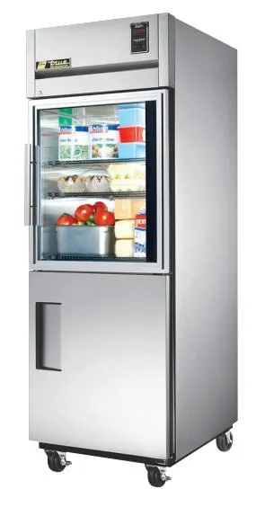 True STR1R-1HG/1HS 29" MFG Spec Series Combination Half Door Reach In Refrigerator