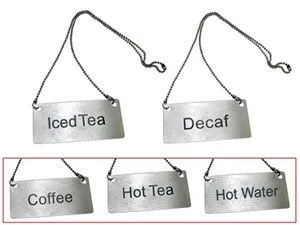 Update International CS-HTE - 1.75" x 3.5" "Hot Tea" Chain Sign