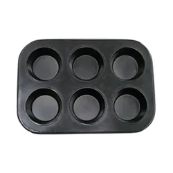 Update International MPNS-6 - 6 Cup - Non-Stick Carbon Steel Muffin Pan