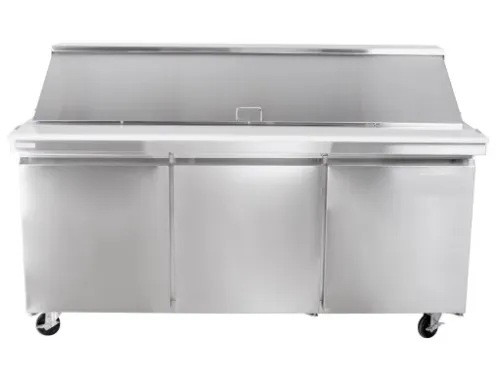 72” Three Door Sandwich Prep Table Refrigerator