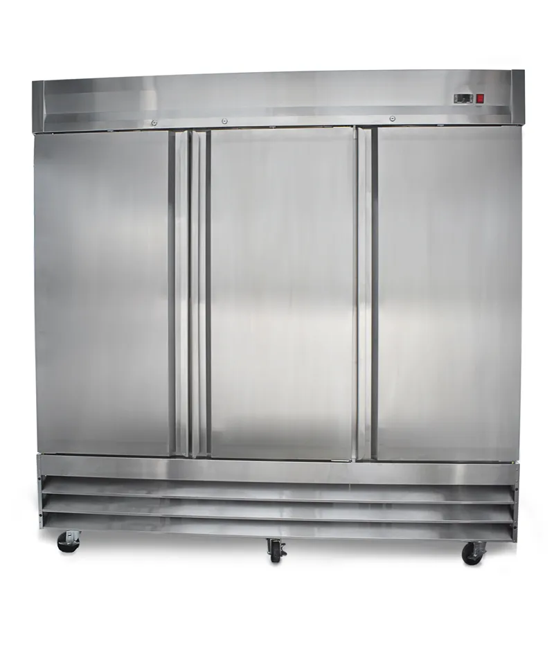 Universal USDF81 81" Three Section Solid Door Reach in Freezer - 72 Cu. Ft.