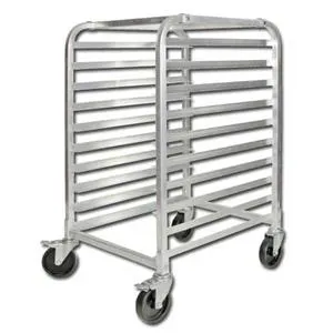 Winco ALRK-10BK - 10 Tier Aluminum Rack with Brakes 