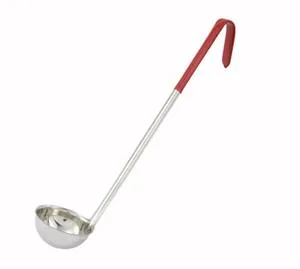 Winco LDC-2 - Color-Coded Ladle, 2 Ounce, One-Piece, Red 