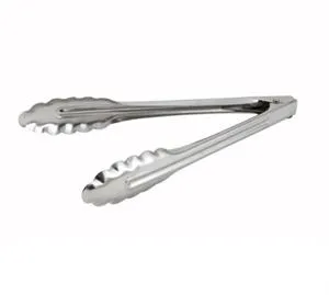 Winco Utility Tong, 9", Stainless Steel, Scalloped Edge [UT-9LT]