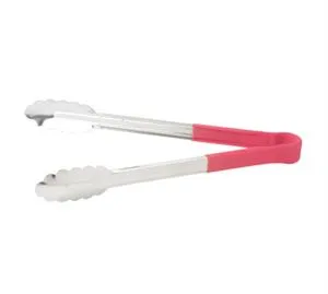 Winco Utility Tong, 16", 1Pc, S/S, Pvc Coated Handle, Color-Coded, Red [UTPH-16R]