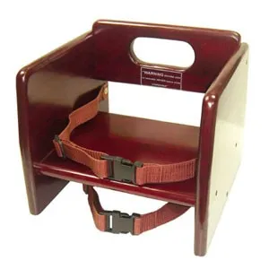 Winco CHB-703 - Mahogany Stacking Booster Seat 