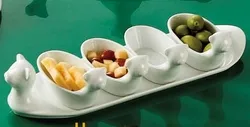 C.A.C. China PTA-4-S - Gourmet Collection Tray and Dishes Set 13-3/4" - (6 Sets Per Case)