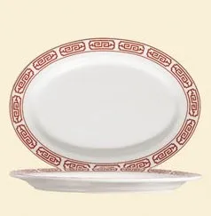 C.A.C. China 105-34 - Red Gate Platter 9-1/4" - (2 Dozen per Case)