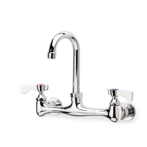 Krowne 12-801L - Commercial Series 8" Center Wall Mount Faucet - 6" Gooseneck Spout 