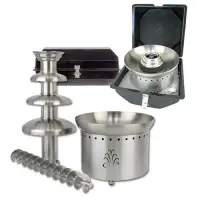 Buffet Enhancements - 1BACF35 - 35" Stainless Steel 3 Tier Commercial Chocolate Fountain