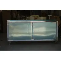 Universal ST-324-72 - 24" X 72" Stainless Steel Storage Dish Cabinet - Sliding Doors