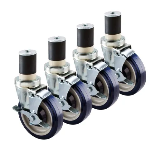 Krowne 30-125S - Economy Series 1-1/2" Stem Worktable Caster - 5" Wheel - Set of 4