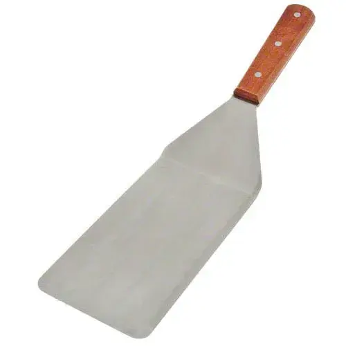 Update International WTSD-48 - 15.63" x 0.63" x 4" - Stainless Steel Solid Turner with Cutting Edge and Wood Handle 