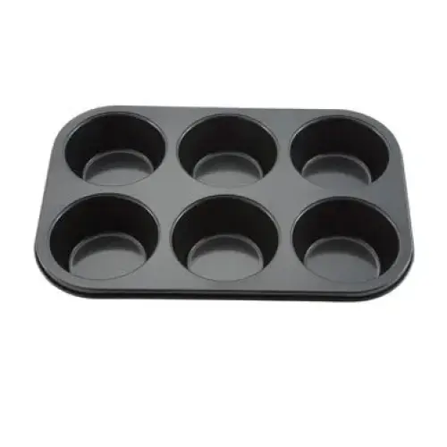 Winco 6 Cup Tin Plate Non-Stick Muffin Pan [AMF-6NS]