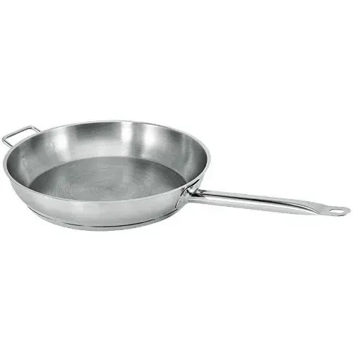 Update International SFP-08 - 16.13" x 1.75" x 8.38" - SuperSteel Induction ready Stainless Steel Fry Pans with Helper Handle - Natural Finish  