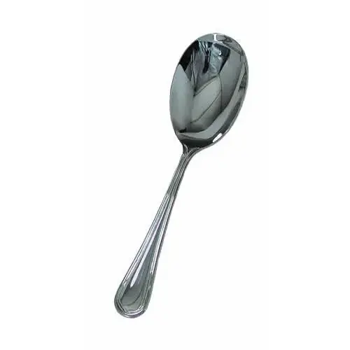 Update International RE-114 - 9" x 0.13" x 2.25" - Stainless Steel Regency Series Large Slotted Serving Spoons (12 per Case)  