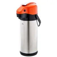 Update International NVSL-30OR - 3 L - Sup-R-Air Stainless Steel Air Pot with Orange Lever Top