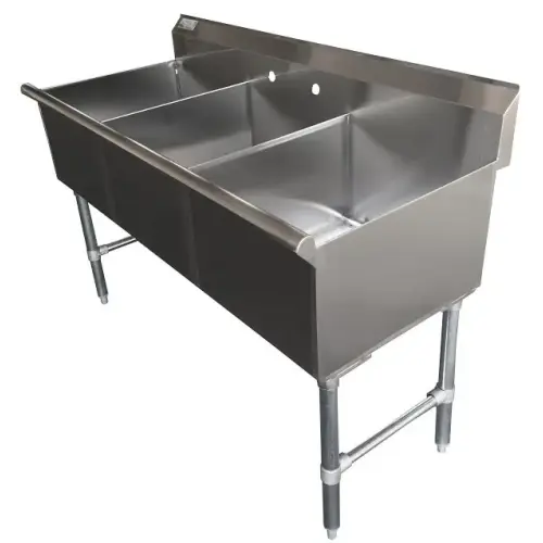 Three Compartment Commercial Sink with Extra Support