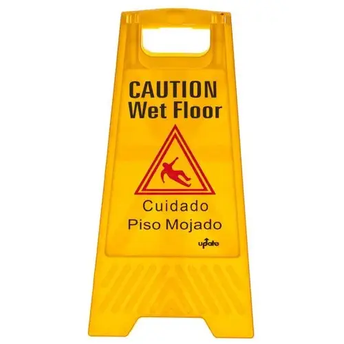 Update International WFS-25 - 12" x 24" x 12" - Plastic Fold-Out Wet Floor Sign 