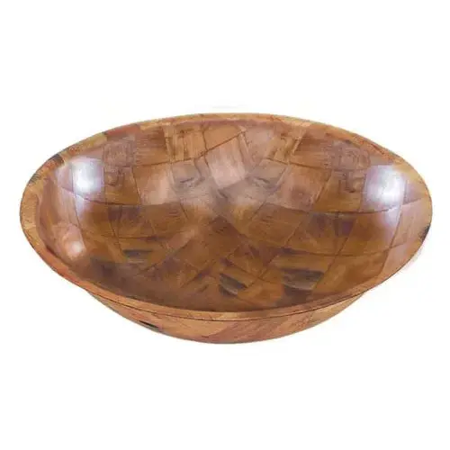 Update International WSB-18 - 18" x 3.25" x 18" - Woven Wood Round Salad Bowl  