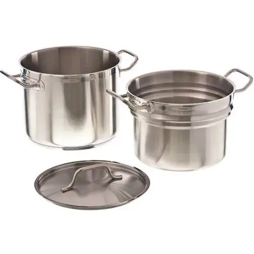 Update International SDB-12 - 10.75" x 11.25" x 10.75" - Stainless Steel Induction Ready Double Boiler with Cover  