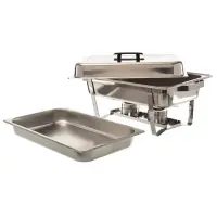 Update International SCC-16P - 8 Qt. - Stainless Steel Stackable Chafer with Plastic Handle