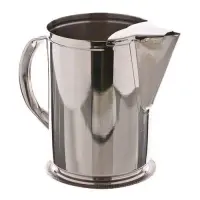 Update International WP-64 - 5.38" x 7.13" x 7" - Stainless Steel Water Pitcher with Ice Guard  