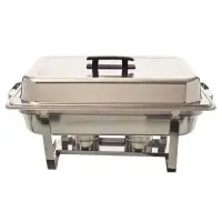 Update International SCC-16P - 8 Qt. - Stainless Steel Stackable Chafer with Plastic Handle