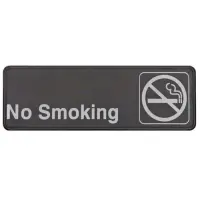 Update International S39-11BK - 9" x 0.06" x 3" - Sign - Board - No Smoking - White on Black  