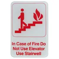 Update International S69-10RD - "In Case of Fire Do Not Use Elevator Use Stairwell" Sign