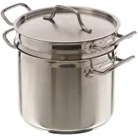 Update International SDB-20 - 12.38" x 11.75" x 12.38" - Stainless Steel Induction Ready Double Boiler with Cover  