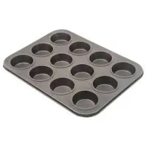 Update International MPNS-12 - 13.13" x 1.13" x 10.5" - 12 12 Cup Non-Stick Carbon Steel Muffin Pan  