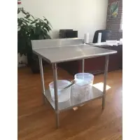 Universal B5SG3036 - 36" X 30" Stainless Steel Work Table W/ Back Splash and Galvanized Under Shelf