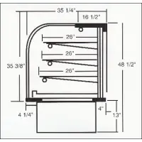 Marc BCR-48 - 48" Refrigerated Bakery Display Case - Curved Glass - High Volume