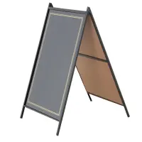 Universal 466RMBA2436B - Black A-Frame Easel Write-On Sidewalk Sign Board 24" x 36"