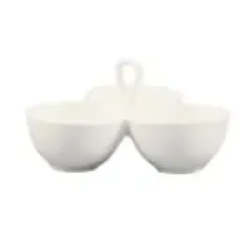 C.A.C. China COL-40 - Accessories Divided Bowl 8" - (1 Dozen per Case)