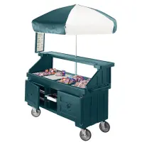 Cambro CVC72-192 - Camcruiser Granite Green Vending Cart w/ Umbrella 