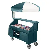 Cambro CVC724-192 - Camcruiser Granite Green Vending Cart w/ Umbrella 