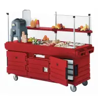 Cambro KVC854-158 - CamKiosk Hot Red Vending Cart w/ Pan Wells 