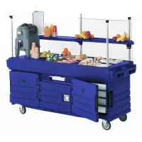 Cambro KVC854-186 - CamKiosk Navy Blue Vending Cart w/ Pan Wells 