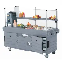 Cambro KVC854-191 - CamKiosk Granite Gray Vending Cart w/ Pan Wells 