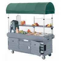 Cambro KVC854C-191 - CamKiosk Granite Gray Vending Cart w/ Pan Wells and Canopy 