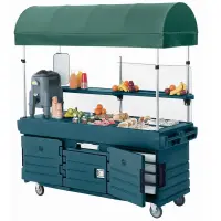 Cambro KVC854C-192 - CamKiosk Granite Green Vending Cart w/ Pan Wells and Canopy 