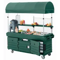 Cambro KVC854C-519 - CamKiosk Green Vending Cart w/ Pan Wells and Canopy 