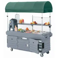 Cambro KVC856C-191 - CamKiosk Granite Gray Vending Cart w/ Pan Wells and Canopy 